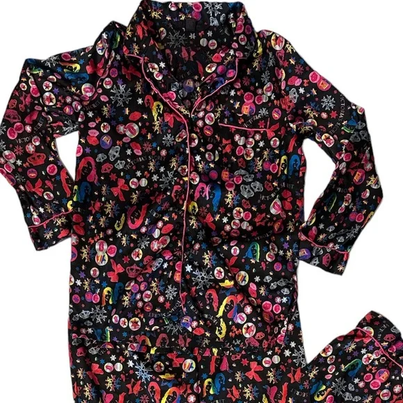 Victoria's Secret Special Edition Supermodel Crowns Bows Print Pajama Set Size S - Picture 10 of 10